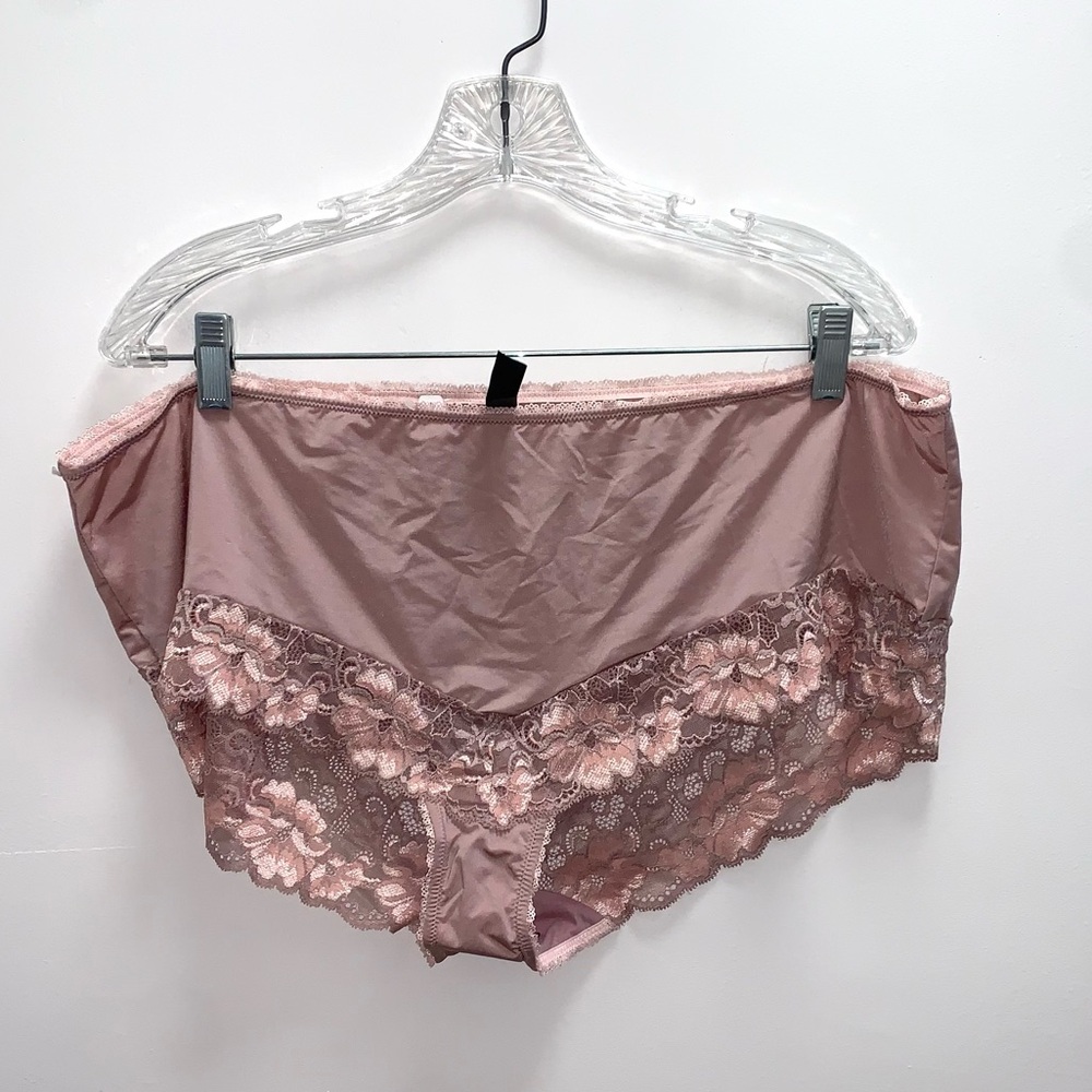 Adore Me Satin Lace Floral Print Hip Panty Size 3X